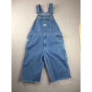 Liberty Denim Overalls Shorts Mens 38 Blue Bib Carpenter Frayed Grunge Gorpcore